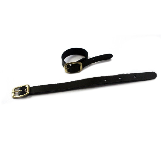 Leather Luggage Strap Black with Metal Buckle